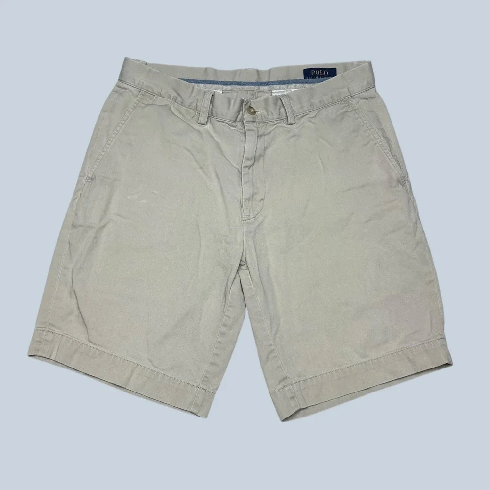 Polo Ralph Lauren Mens Classic Fit 9 Inch Chino Shorts Stone Beige Size 31 1268